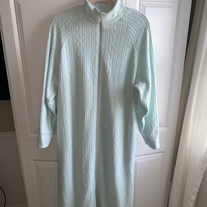 Vintage Stan Herman House Coat Robe Large Zipper Front Closure
